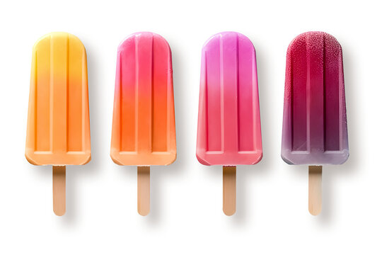 Assorted shaded ice lollies isolated on transparent background