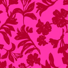 Floral abstract Bicolor fashion pattern seamless