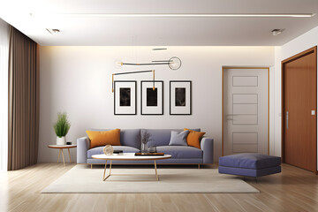Fototapeta premium Living room interior 3d rendering