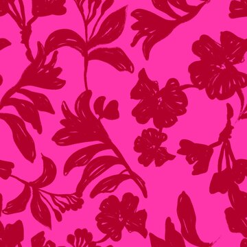 Floral abstract Bicolor fashion pattern seamless