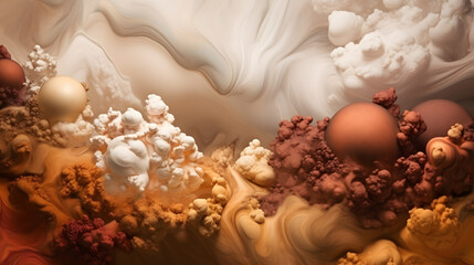 Abstract image inspired by clouds and chocolate. Generated AI