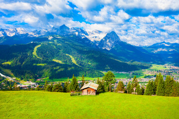 Fototapeta na wymiar Zugspitze, Alpspitze Alps mountains in Bavaria, Germany