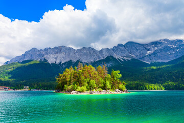 Eibsee lake in Bavaria, Germany