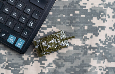 military background and toy tank