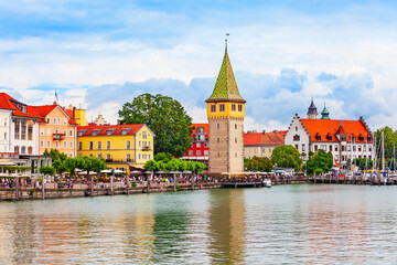 Mangturm in Lindau old town in Bavaria, Germany