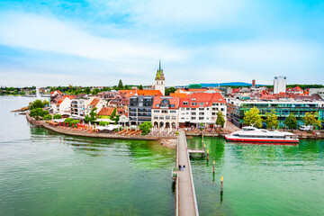 Fototapeta na wymiar Friedrichshafen aerial panoramic view in Bavaria, Germany