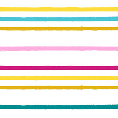 Vector striped summer pattern. Paint Lines Seamless background. Colorful brush strokes. Bright stripes watercolor lines