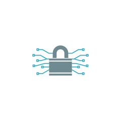 Cyber security icon. Padlock locked icon isolated on white background