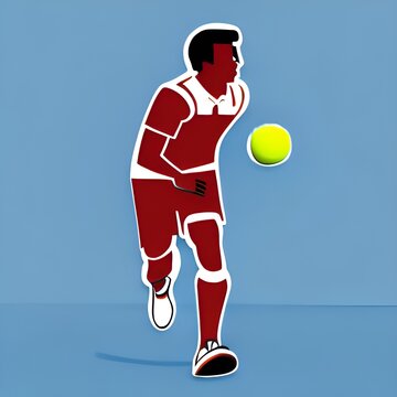 tennis player with ball