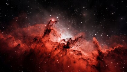 Fototapeta na wymiar Red Space Dust Nebula Galaxy Generative AI