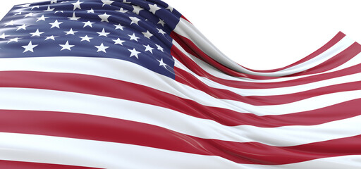 Fototapeta premium Digital Glory: Mesmerizing 3D USA Flag Embodies American Heritage