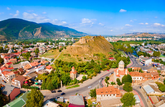 Gori Fortress aerial panoramic view, Georgia