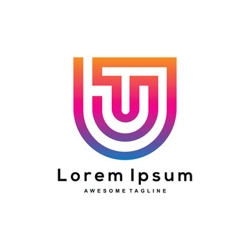 UTJ letter logo design icon
