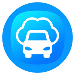 cloud technologies for transport, car icon
