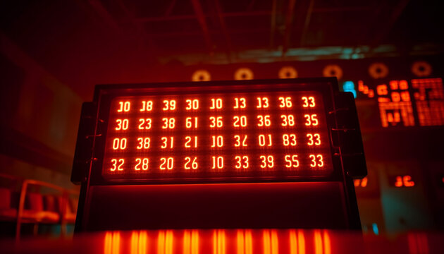 Glowing digital display shows countdown to event generated by AI