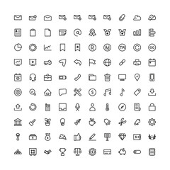 Set of vector business, seo, marketing, finance, office thin line icon collection with modern concepts for website, ui, apps.