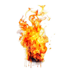 Flame dripping, transparent background