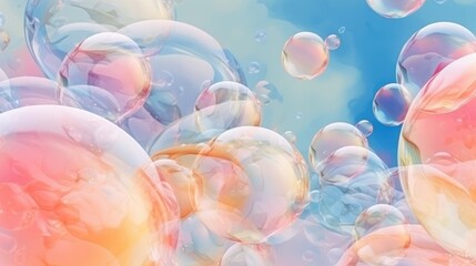 Abstract background with soap bubbles. Generative AI - 604086232