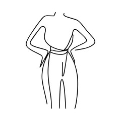 One line vector illustration. Female body. Fashion icon. Minimalism