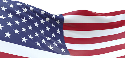 Fototapeta premium Digital Celebration: 3D USA Flag Marks National Festivities