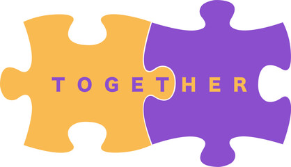 together phrase on the jigsaw puzzle