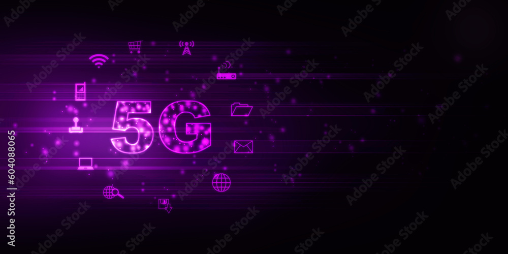 Poster 2d rendering 5g network 5g connection