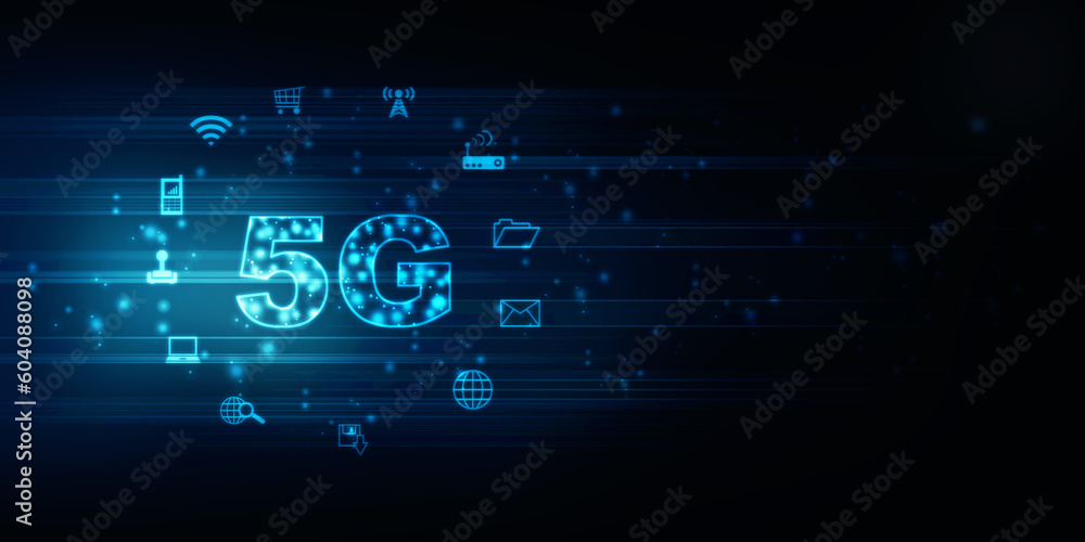 Aufkleber 2d rendering 5g network 5g connection