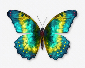 Colorful Butterfly with Vibrant Wingspan on Transparent Background, generative AI