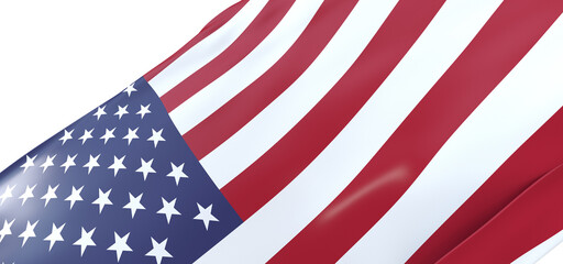 Fototapeta premium Powerful Patriotism: Striking 3D USA Flag Waves with Honor