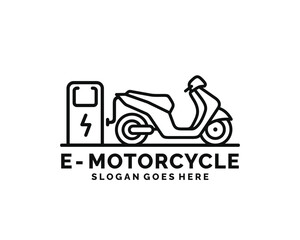 Electric motorcycle logo design vector