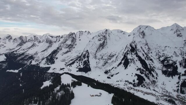 Timelapse at dusk of a cold and mountainous climate