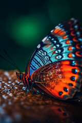 Fototapeta na wymiar Closeup beautiful colorful butterfly