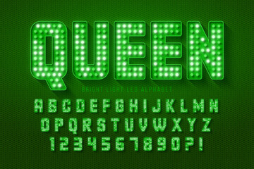 Fototapeta premium Retro cinema alphabet design, cabaret, LED lamps letters and numbers.
