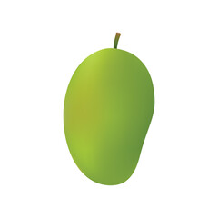 Green Mango Illustration On White Background