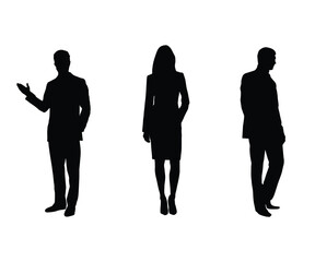 silhouettes of people working group of standing business people vector eps 10