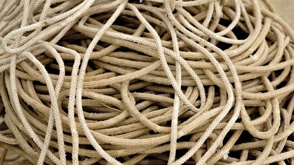 tangled and stacked rope as a background