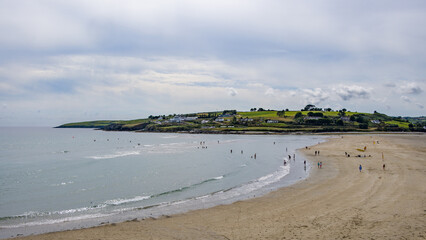 View of the famous Irish beach of Inchydoney. The Irish coast of the Atlantic Ocean on a sunny summer day. shore