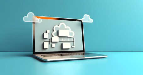 Cloud data storage, database concept illustration. AI generated
