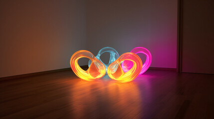 3d render of a glowing neon sign symbol 