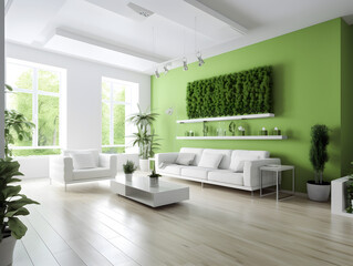 Fototapeta premium Interior living room design. AI generated.