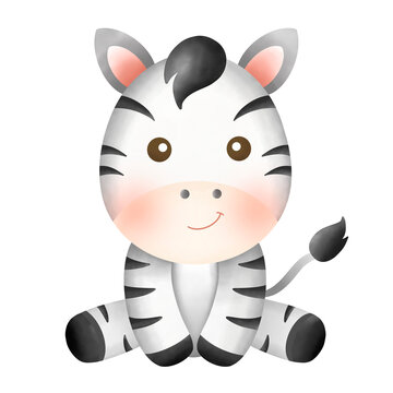 Cute zebra cartoon isolated