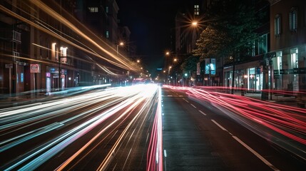 Fototapeta na wymiar Abstract Light Trails on a City Street