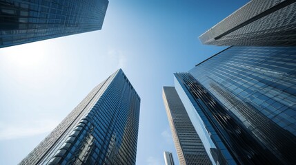 Fototapeta na wymiar High Rise Corporate Buildings Under Clear Sky