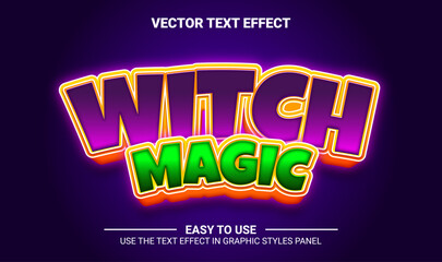 3d witch magic editable text effect