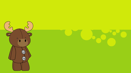 moose plush toy cartoon standing on colorful background illustration in vector format