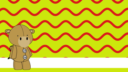 camel plush toy cartoon standing on colorful background illustration in vector format