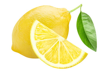Delicious lemon fruits cut out