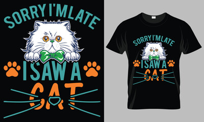 Cat Typography T-shirt vector design