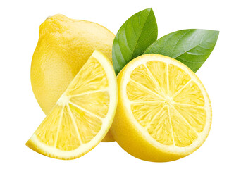 Delicious lemon fruits cut out