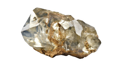 Diamond nugget gem mineral isolated on transparent and white background. Generative AI